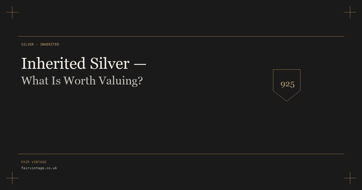 Inherited silver pieces grouped for valuation