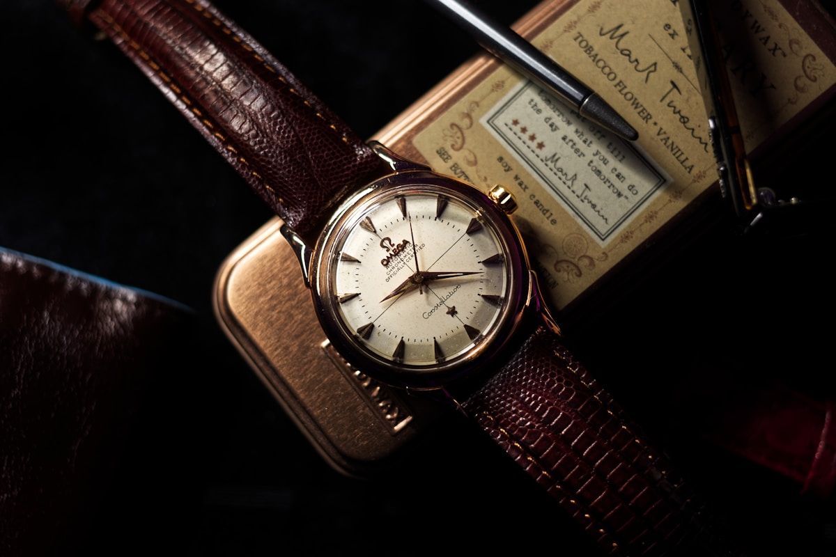 Vintage watches prepared for an online UK valuation