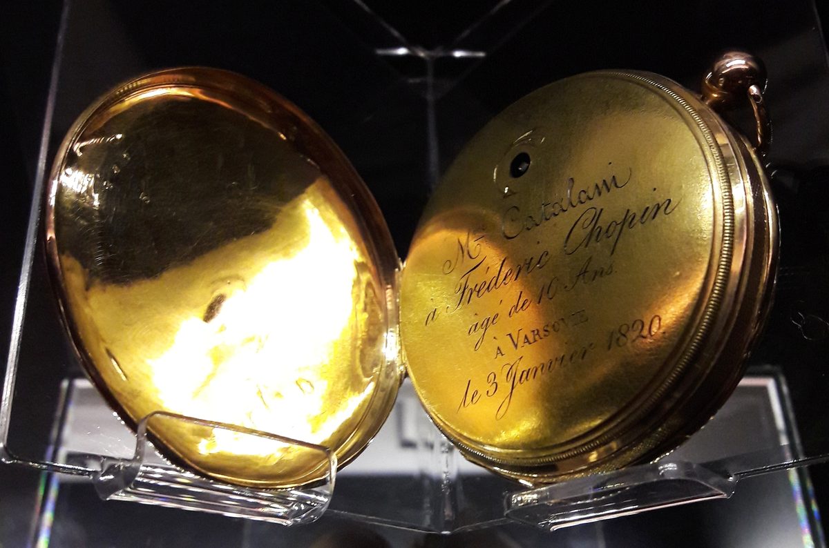 CC0 photograph of Fryderyk Chopin's gold pocket watch